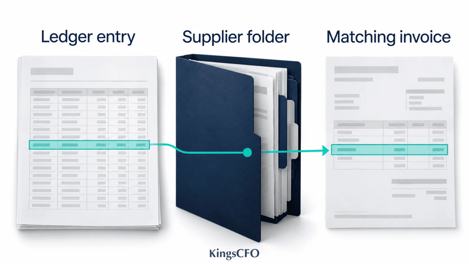 Financial reporting system UAE records linking ledger entries to supplier invoices