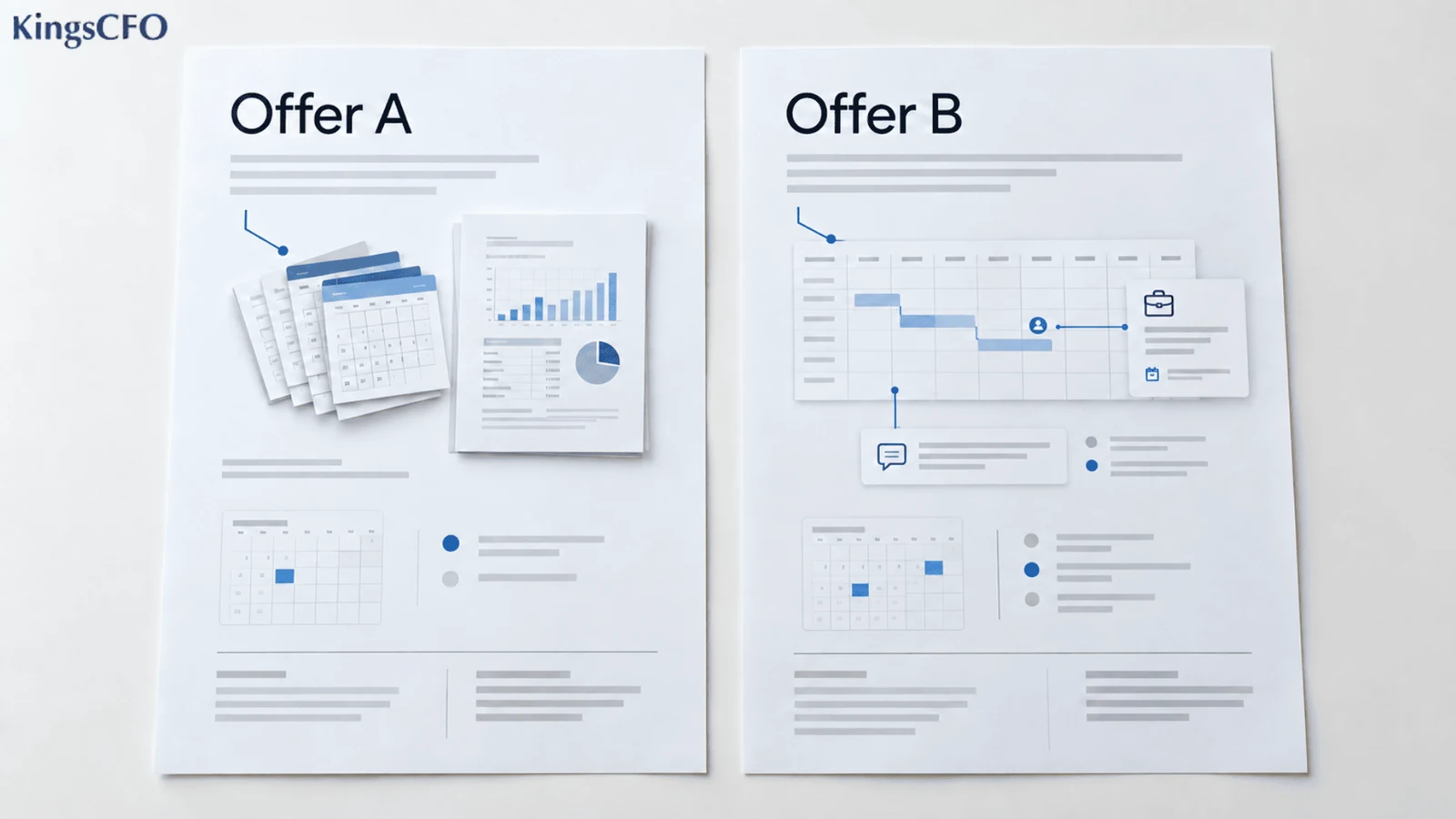 Comparing two proposals for CFO services for startups