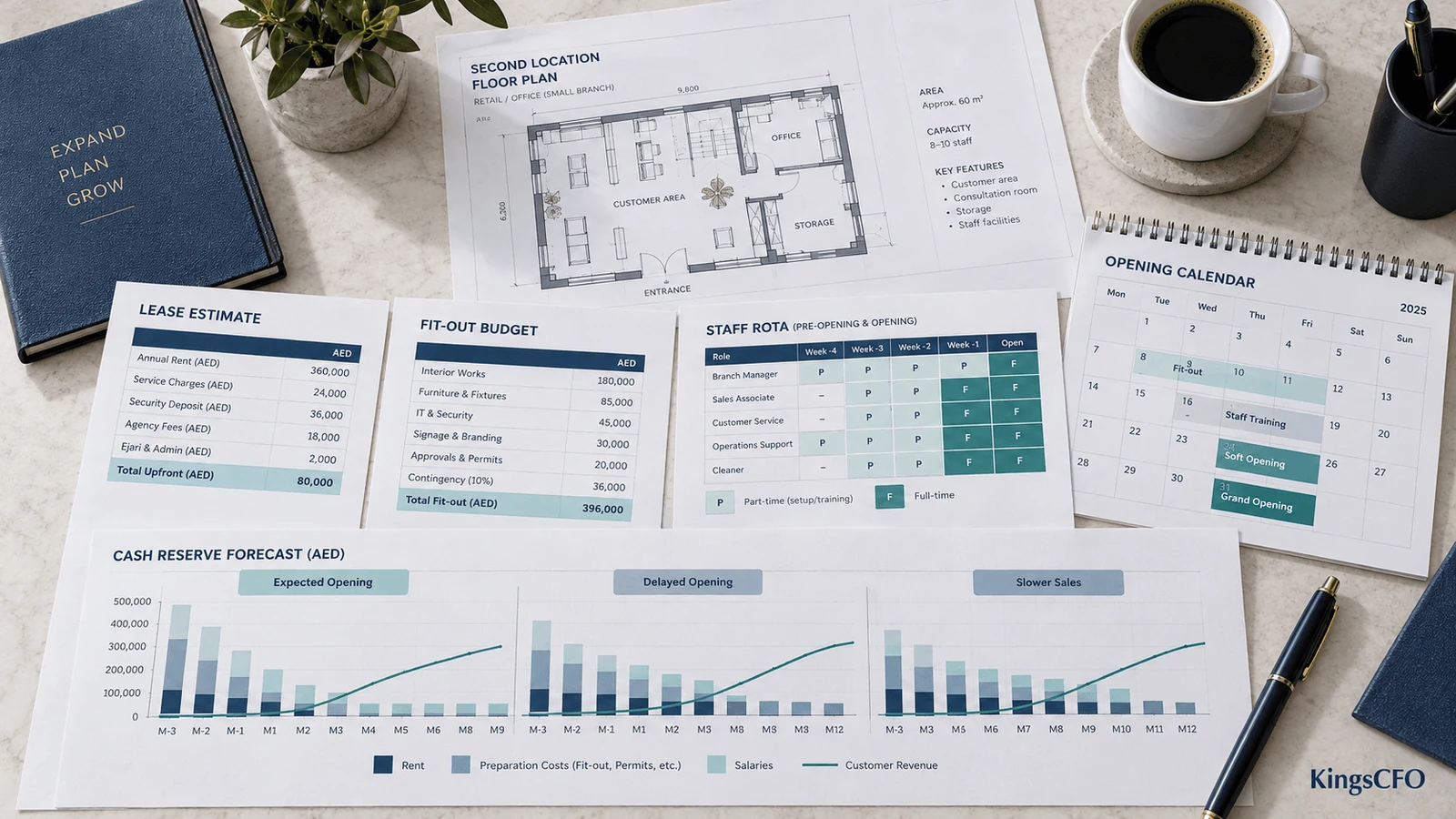 Importance of CFO services when planning a second location with a cash reserve forecast