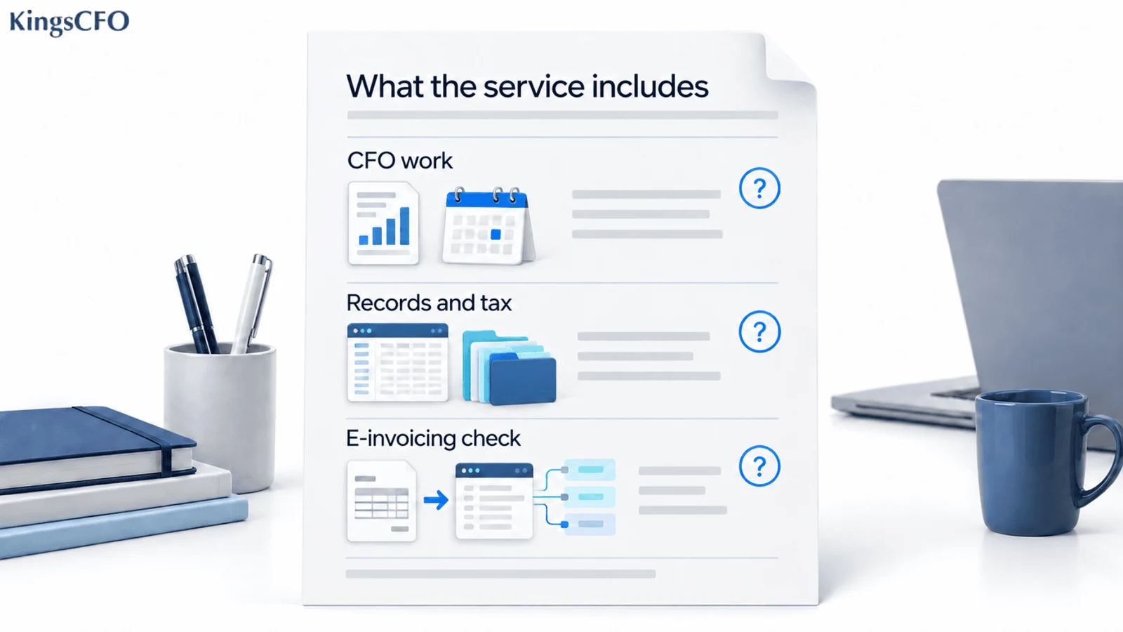 Small business CFO services agreement covering CFO work records tax and e invoicing