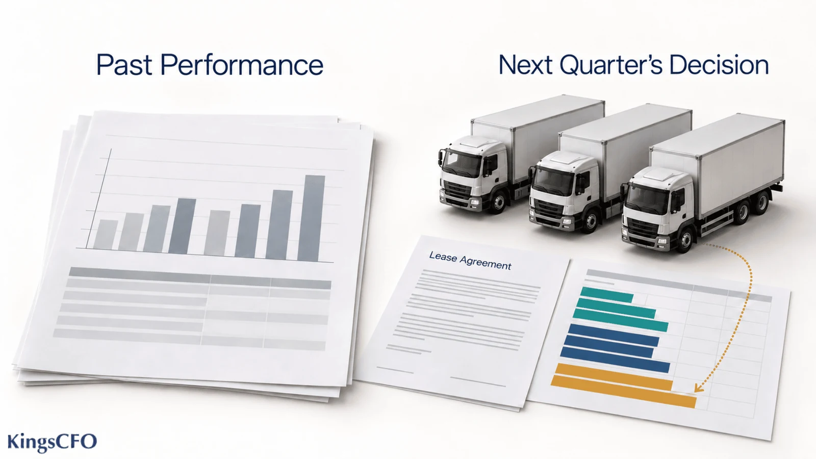 Virtual CFO services reviewing past performance before a truck lease decision